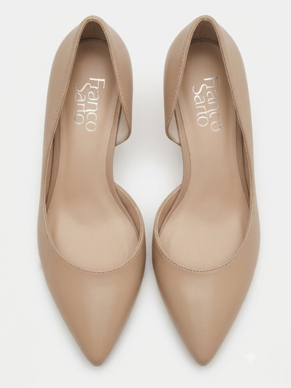 Franco Sarto Beige Leather D'Orsay Wedge Pumps - Size 6.5 - Picture 2 of 11